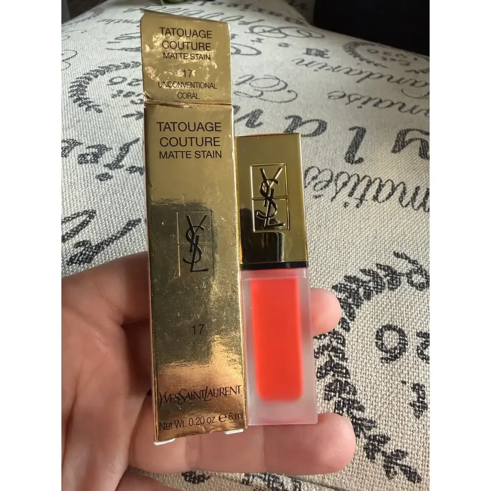 YSl Tatouage Couture Matte Stain Shade 17 Unconventional Coral